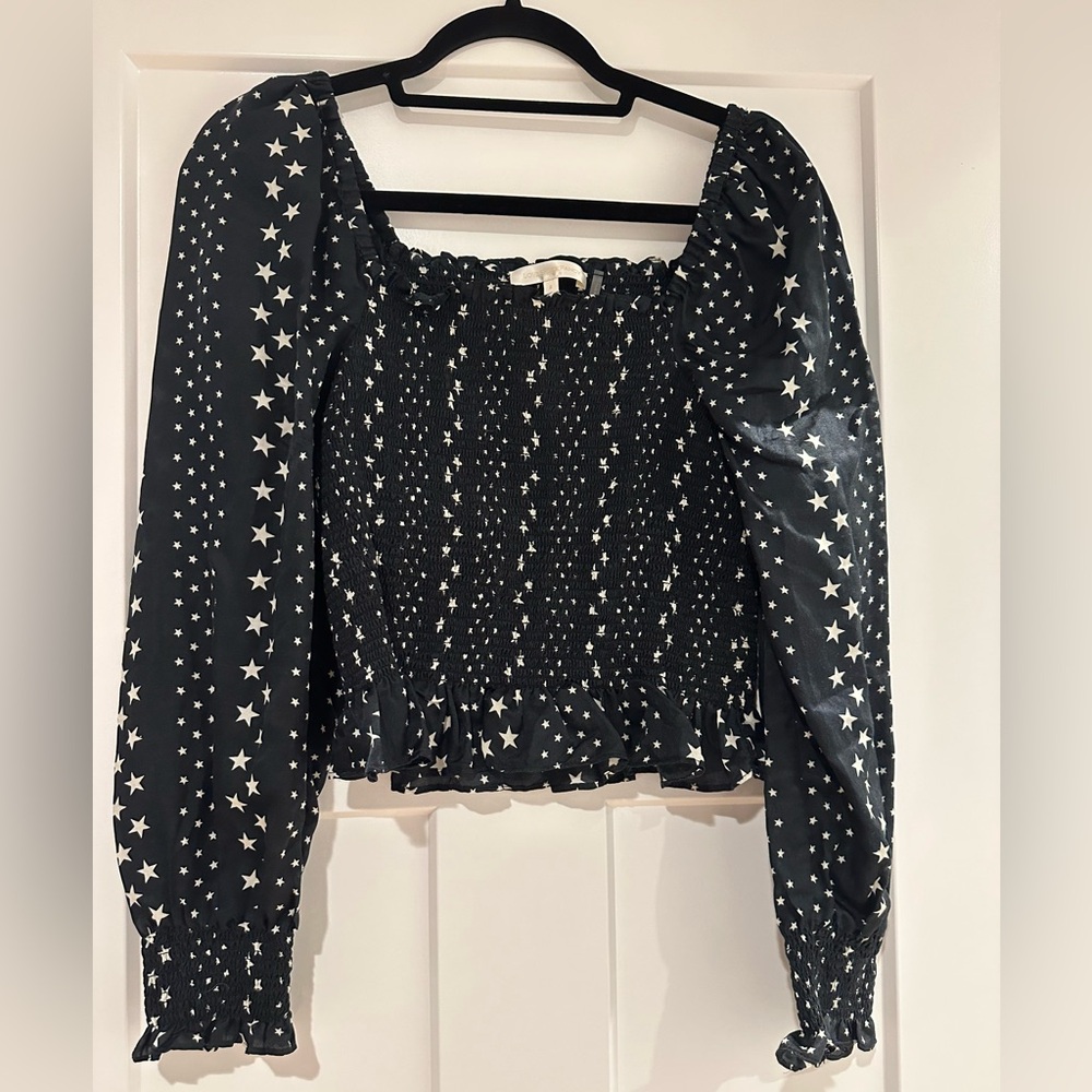 LoveShackFancy black Silk Blouse -size small